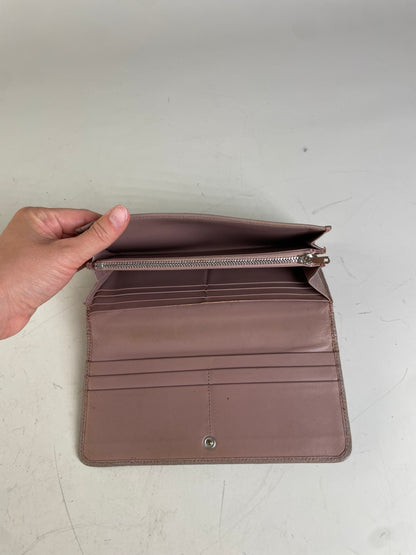 Vintage Loewe Leather Zip Wallet Pink Silver