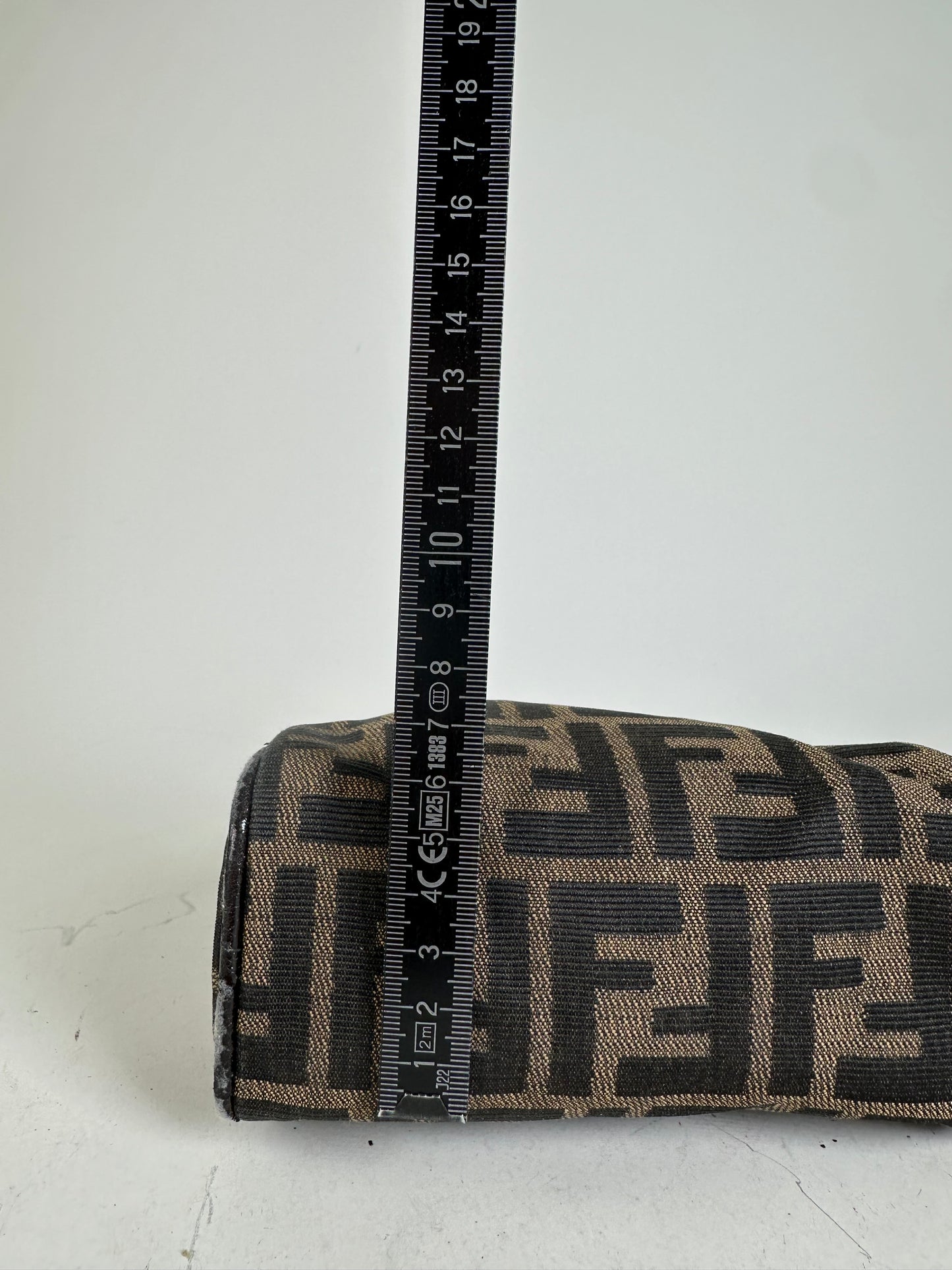 Vintage Fendi FF Monogram Canvas Cosmetic Case Brown Black
