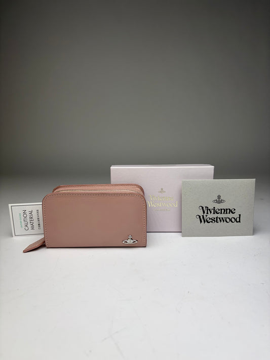 Vintage Vivienne Westwood Zip-Around Wallet Light Pink Silver