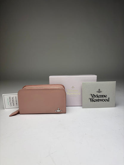 Vintage Vivienne Westwood Zip-Around Wallet Light Pink Silver