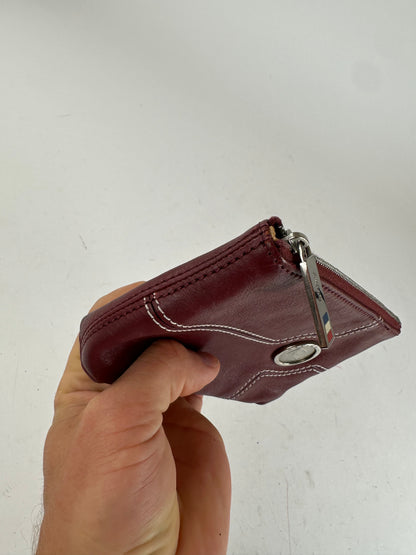Vintage Celine Leather Zip Pouch Burgundy