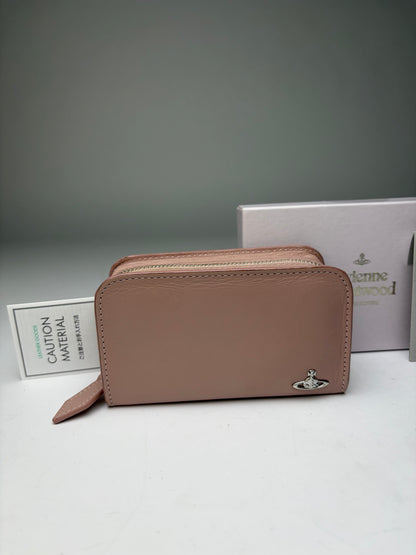 Vintage Vivienne Westwood Zip-Around Wallet Light Pink Silver