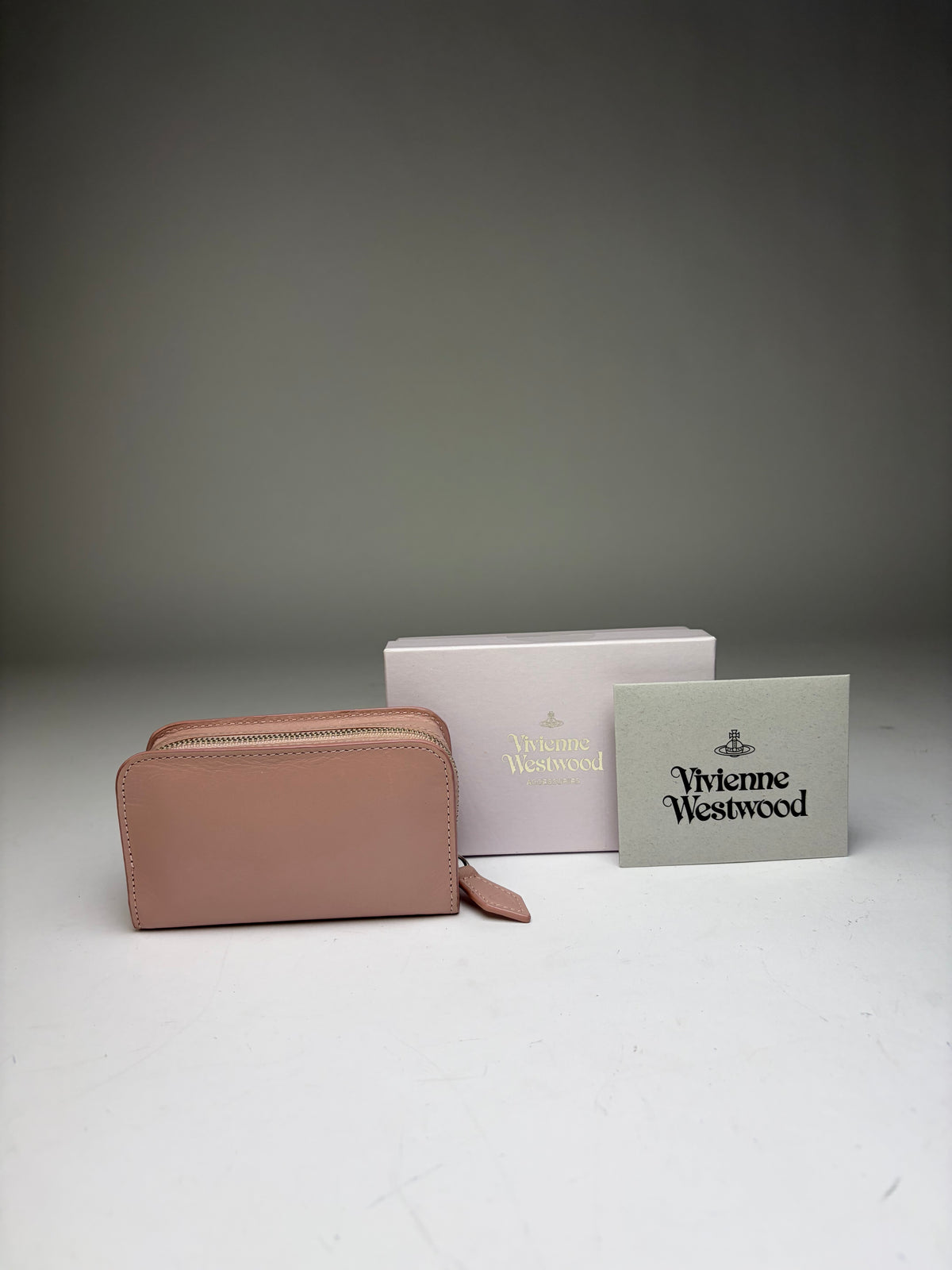 Vintage Vivienne Westwood Zip-Around Wallet Light Pink Silver