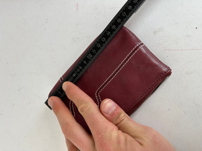 Vintage Celine Leather Zip Pouch Burgundy