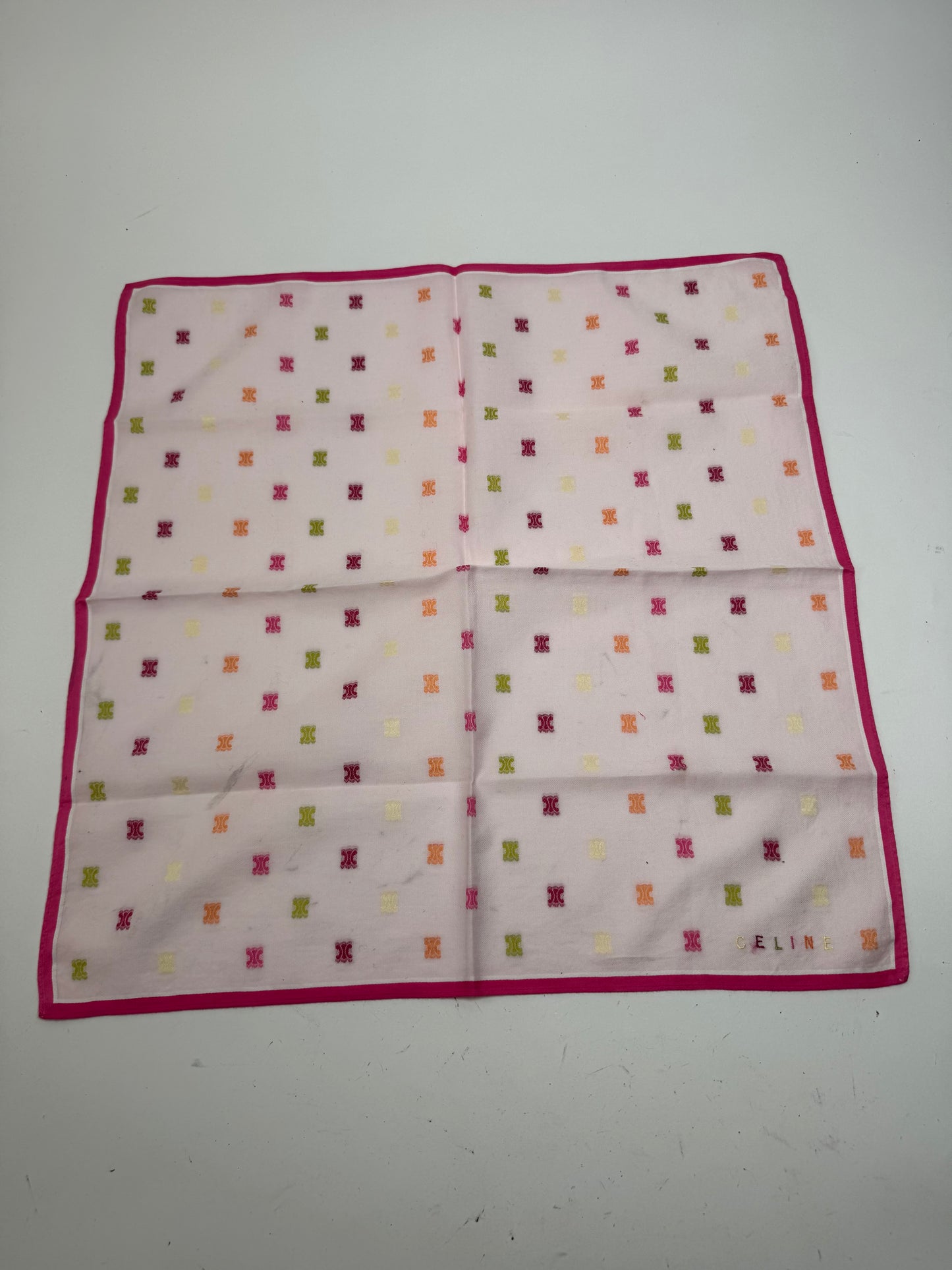 Vintage Celine Scarf Triomphe Pink