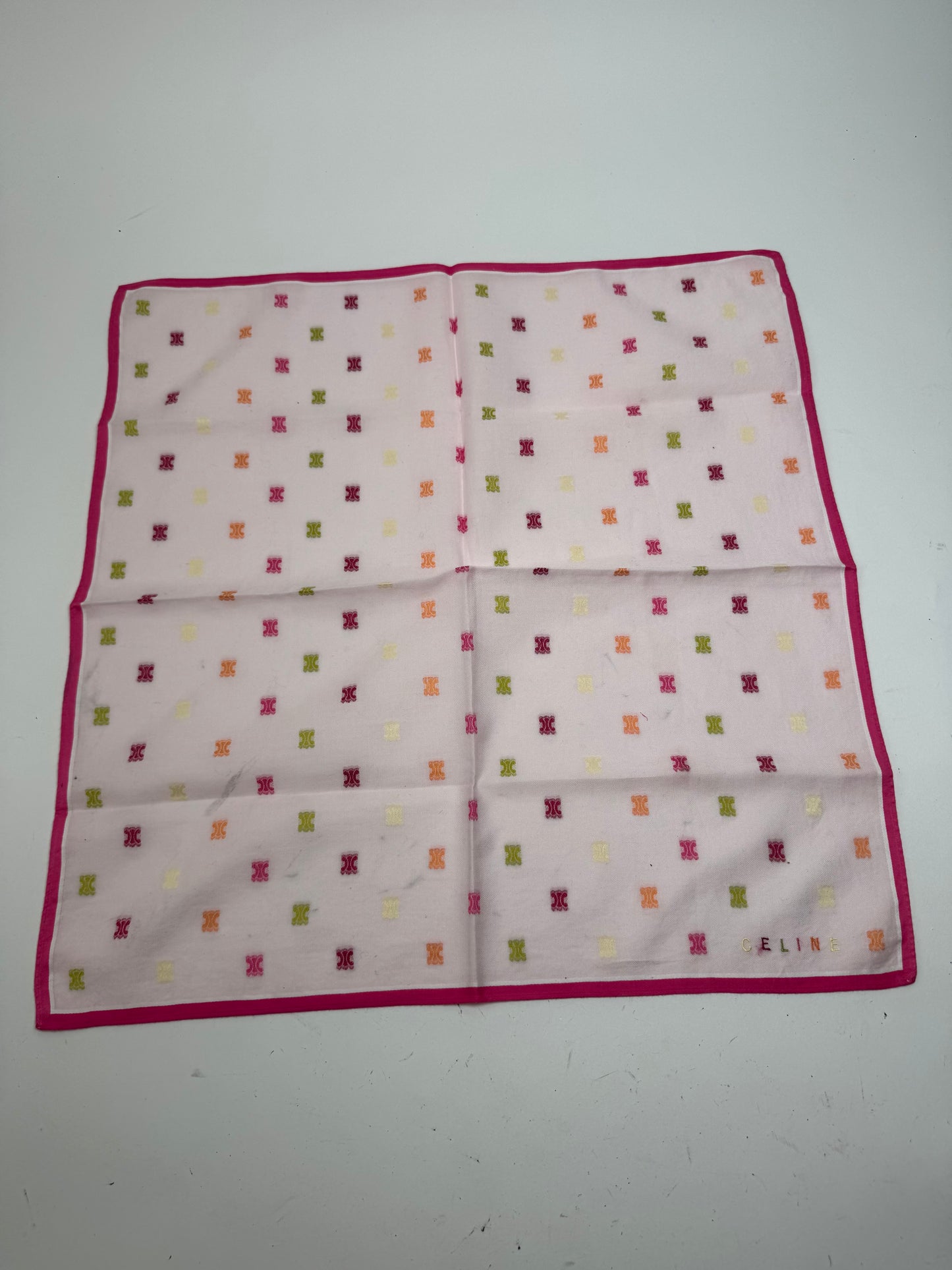 Vintage Celine Scarf Triomphe Pink