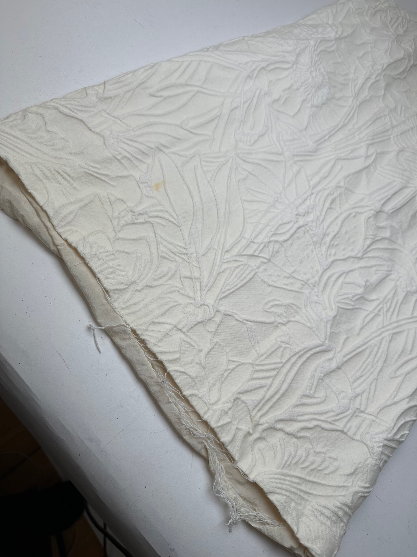 Vintage Gucci Floral Quilted Shift Dress Cream S