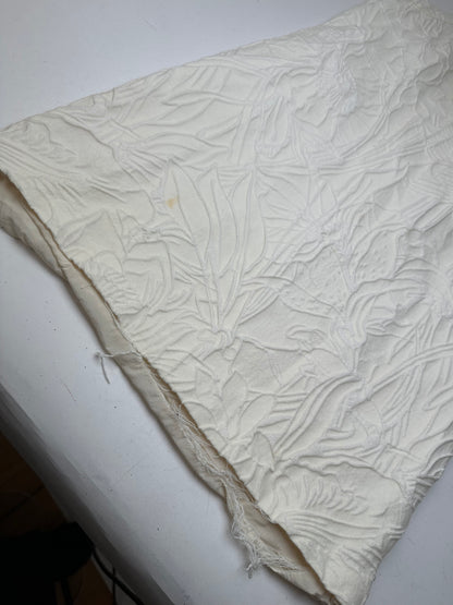 Vintage Gucci Floral Quilted Shift Dress Cream S