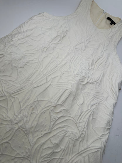 Vintage Gucci Floral Quilted Shift Dress Cream S