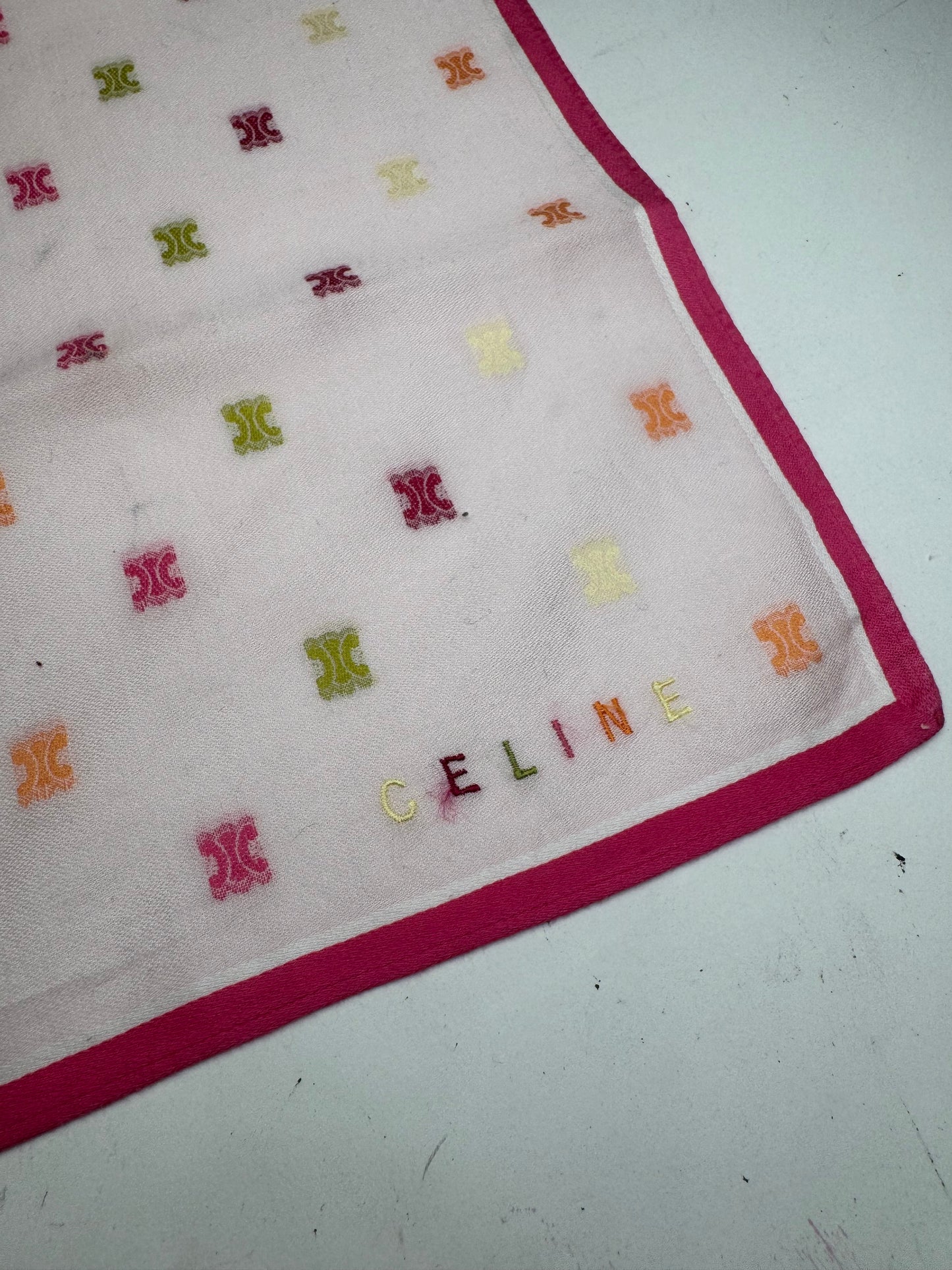 Vintage Celine Scarf Triomphe Pink