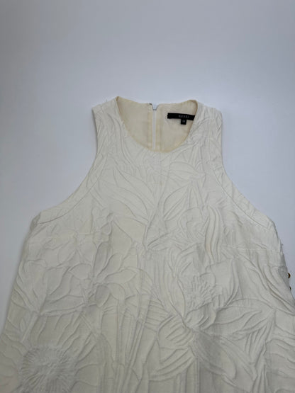 Vintage Gucci Floral Quilted Shift Dress Cream S