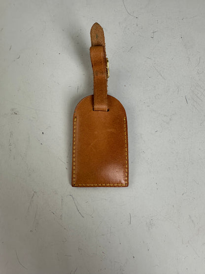 Vintage Louis Vuitton Leather Luggage Tag Tan Gold
