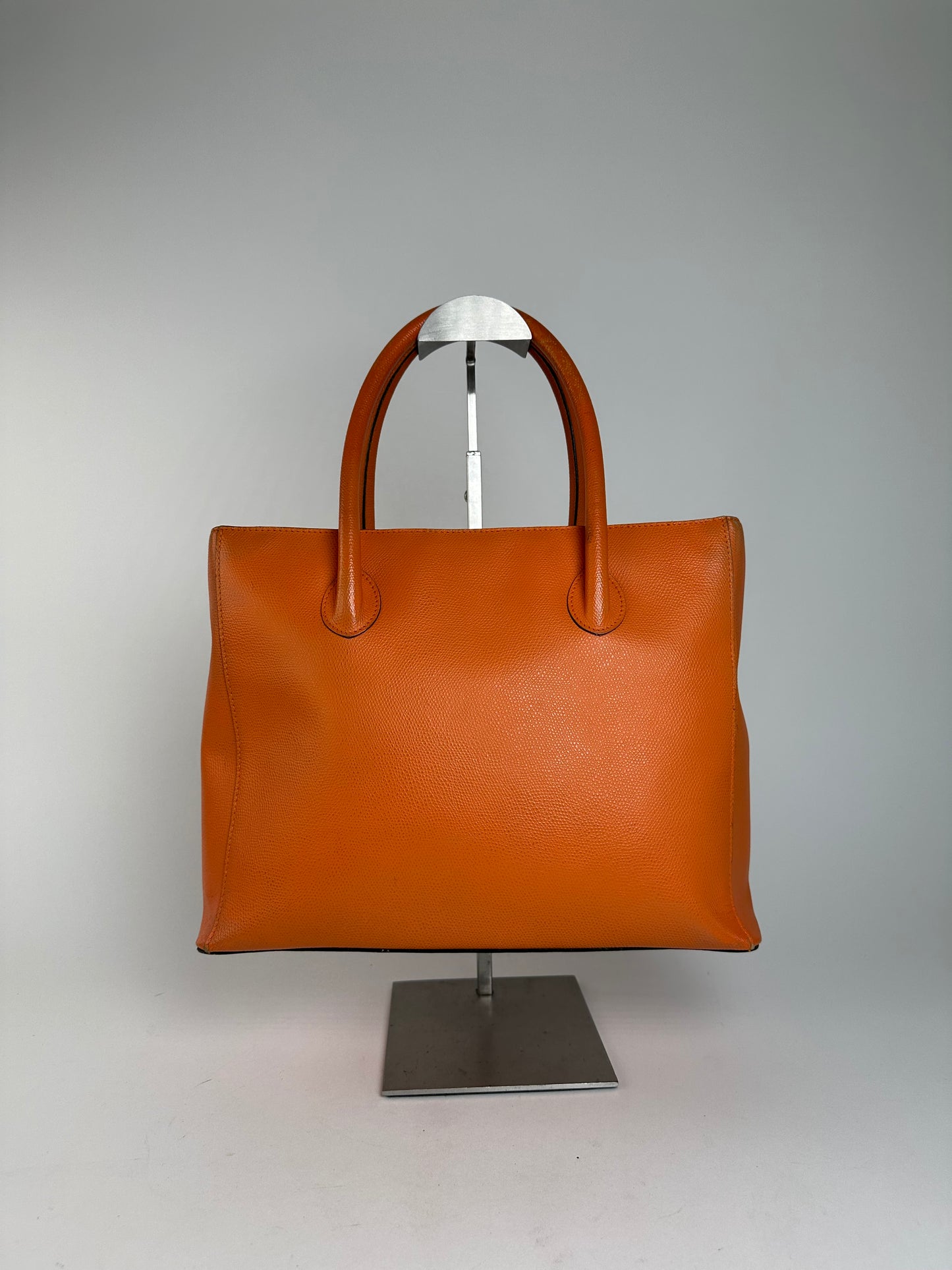 Vintage Celine Paris Leather Handbag Orange