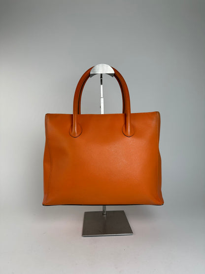 Vintage Celine Paris Leather Handbag Orange