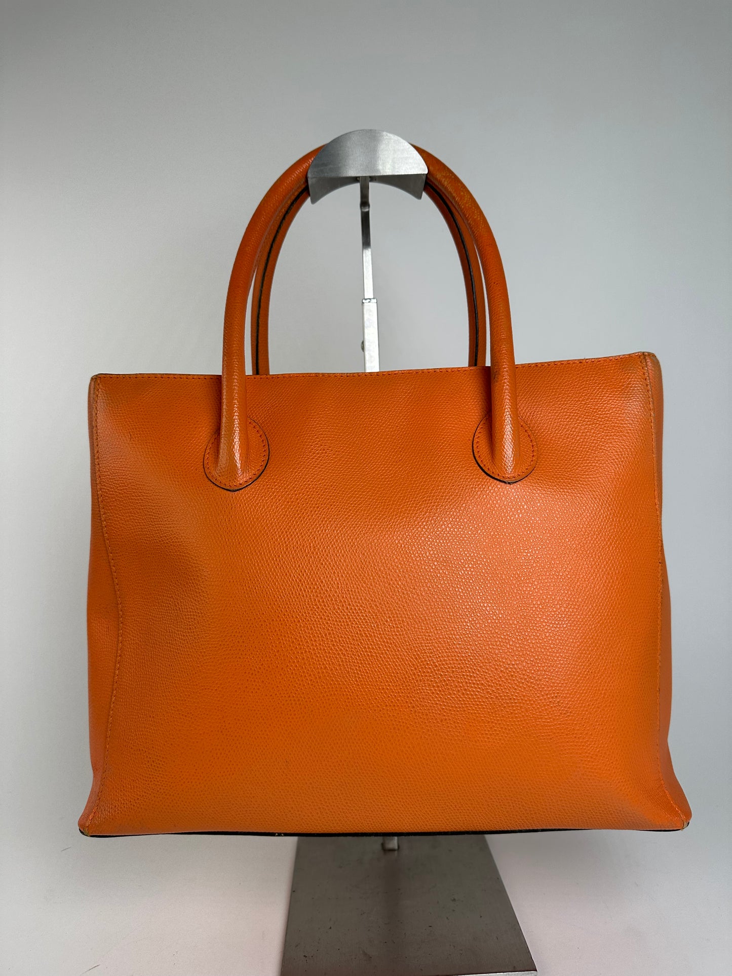 Vintage Celine Paris Leather Handbag Orange
