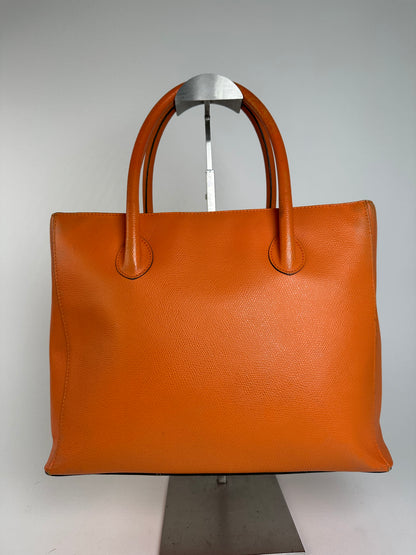 Vintage Celine Paris Leather Handbag Orange