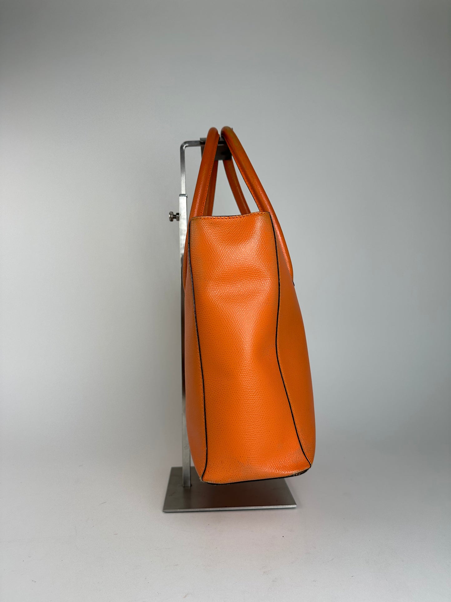 Vintage Celine Paris Leather Handbag Orange