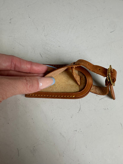Vintage Louis Vuitton Leather Luggage Tag Tan Gold