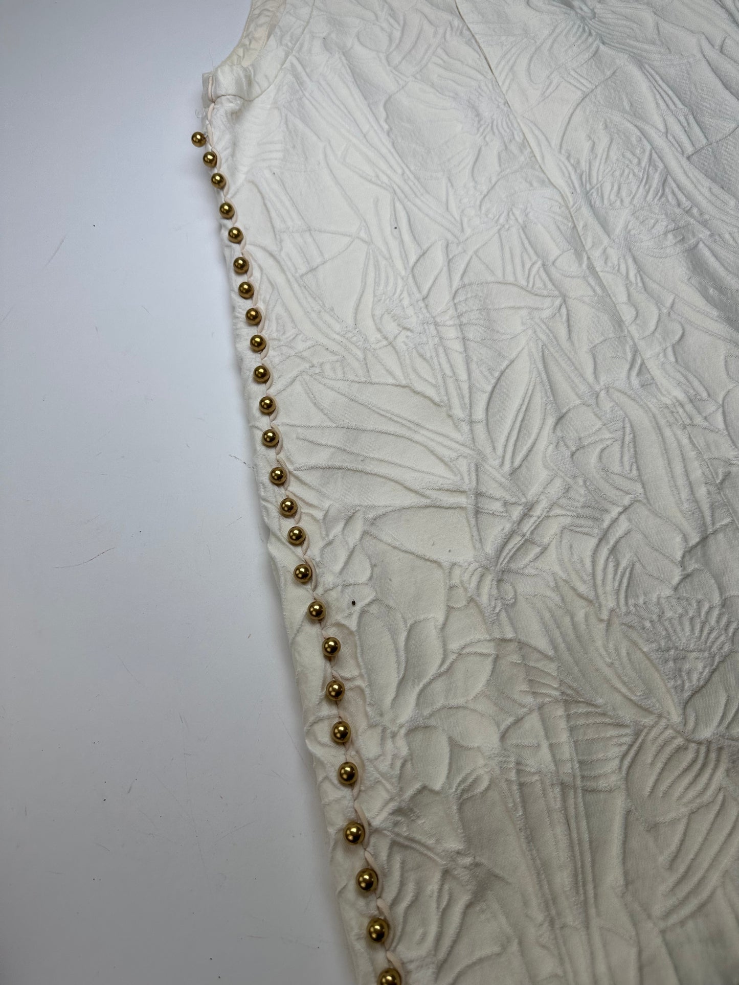 Vintage Gucci Floral Quilted Shift Dress Cream S