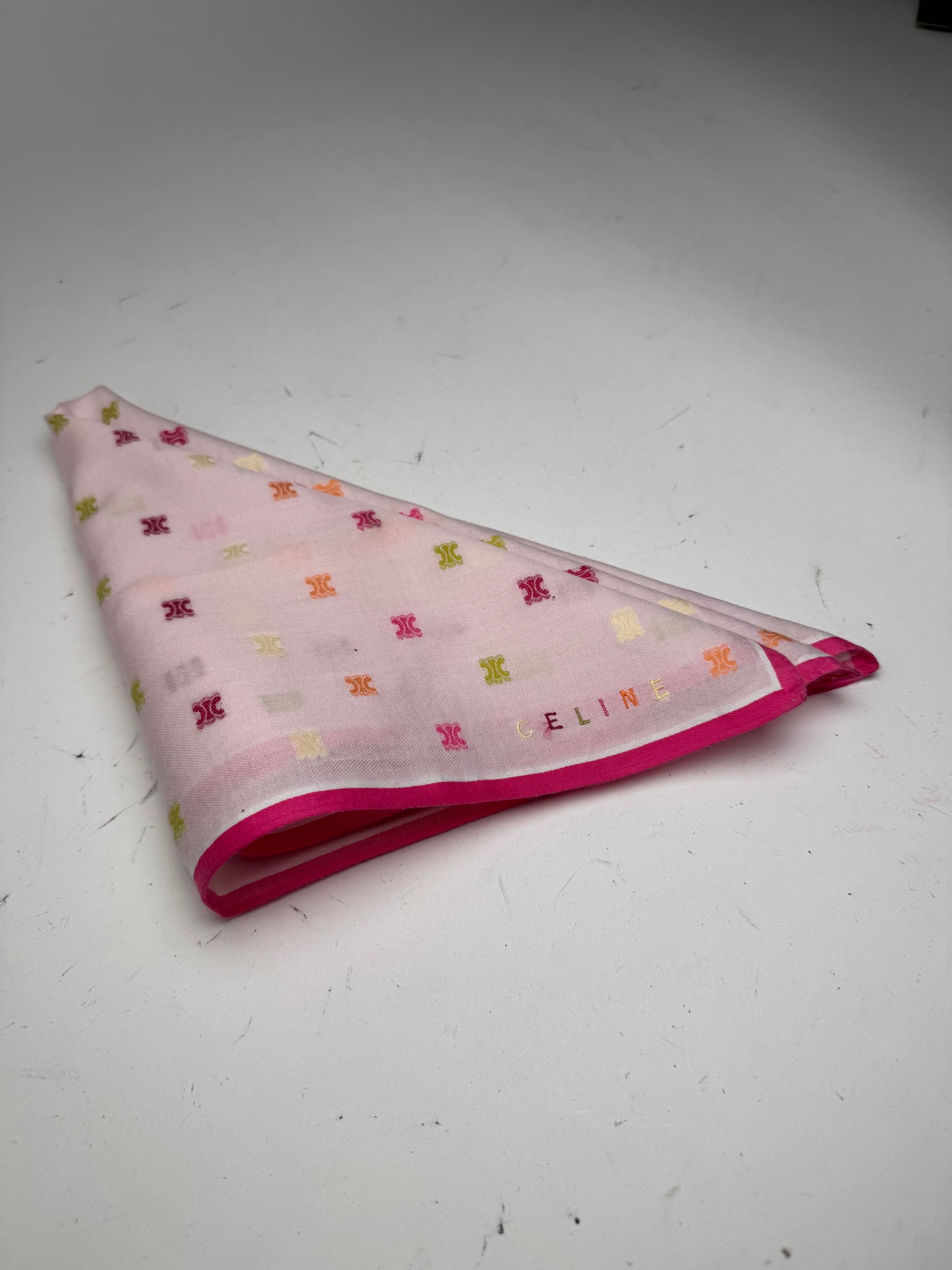 Vintage Celine Scarf Triomphe Pink
