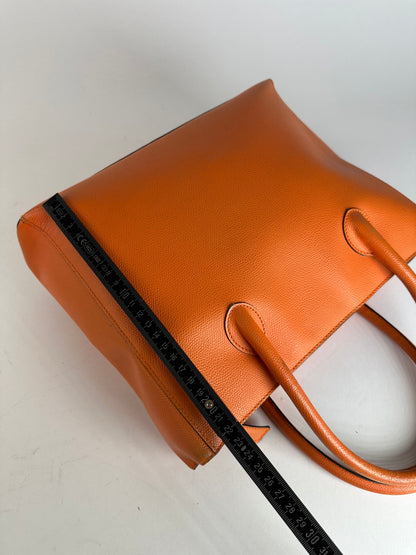 Vintage Celine Paris Leather Handbag Orange