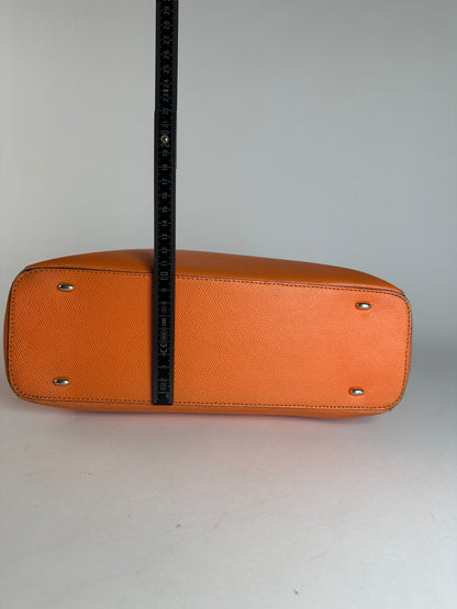 Vintage Celine Paris Leather Handbag Orange
