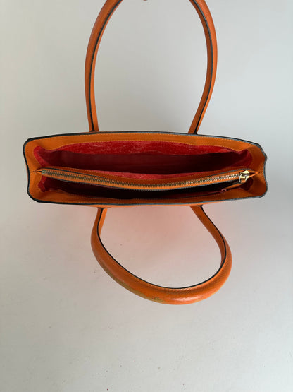 Vintage Celine Paris Leather Handbag Orange