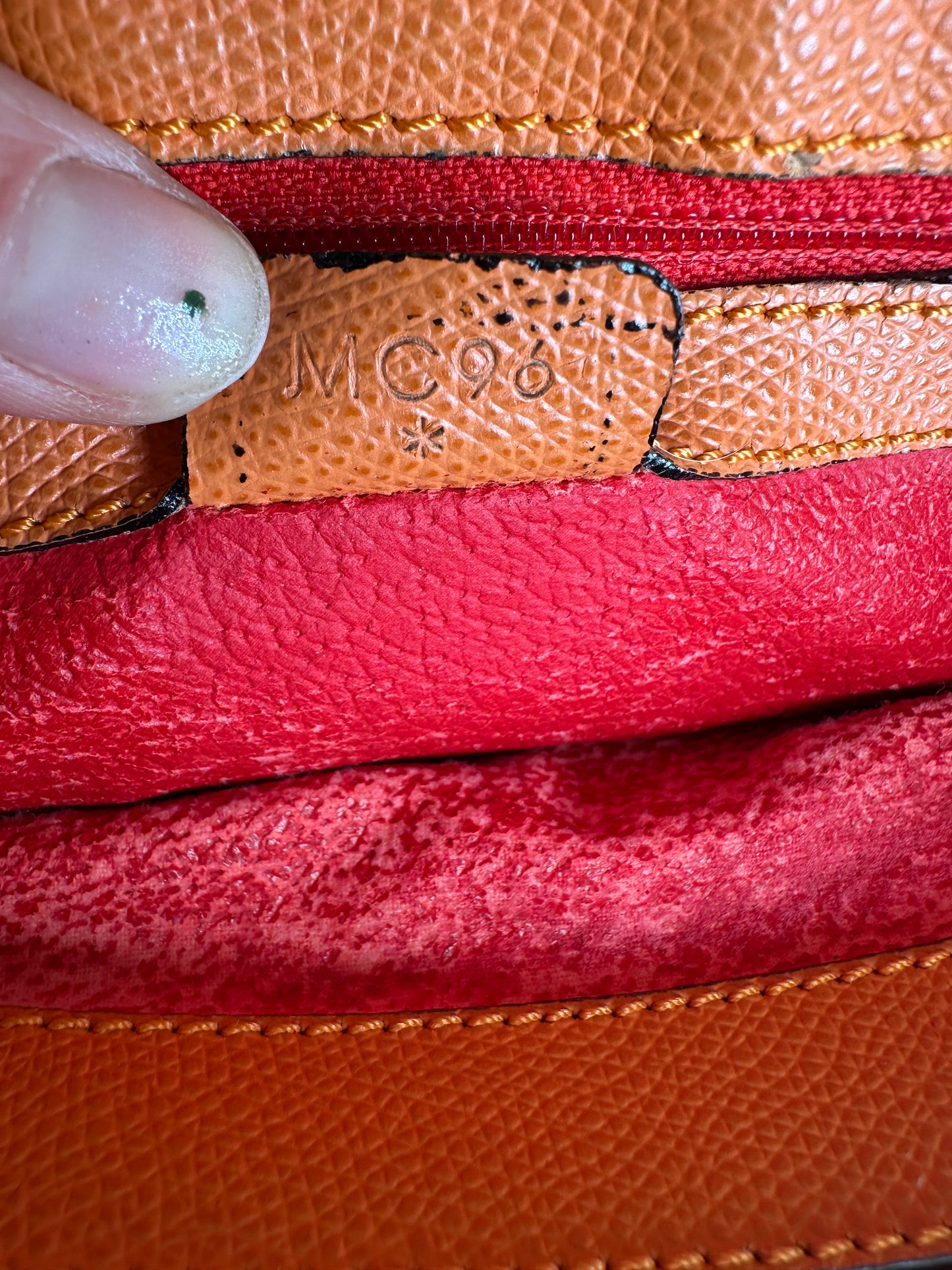 Vintage Celine Paris Leather Handbag Orange