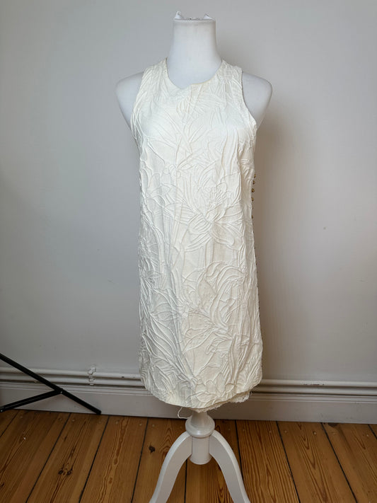Vintage Gucci Floral Quilted Shift Dress Cream S