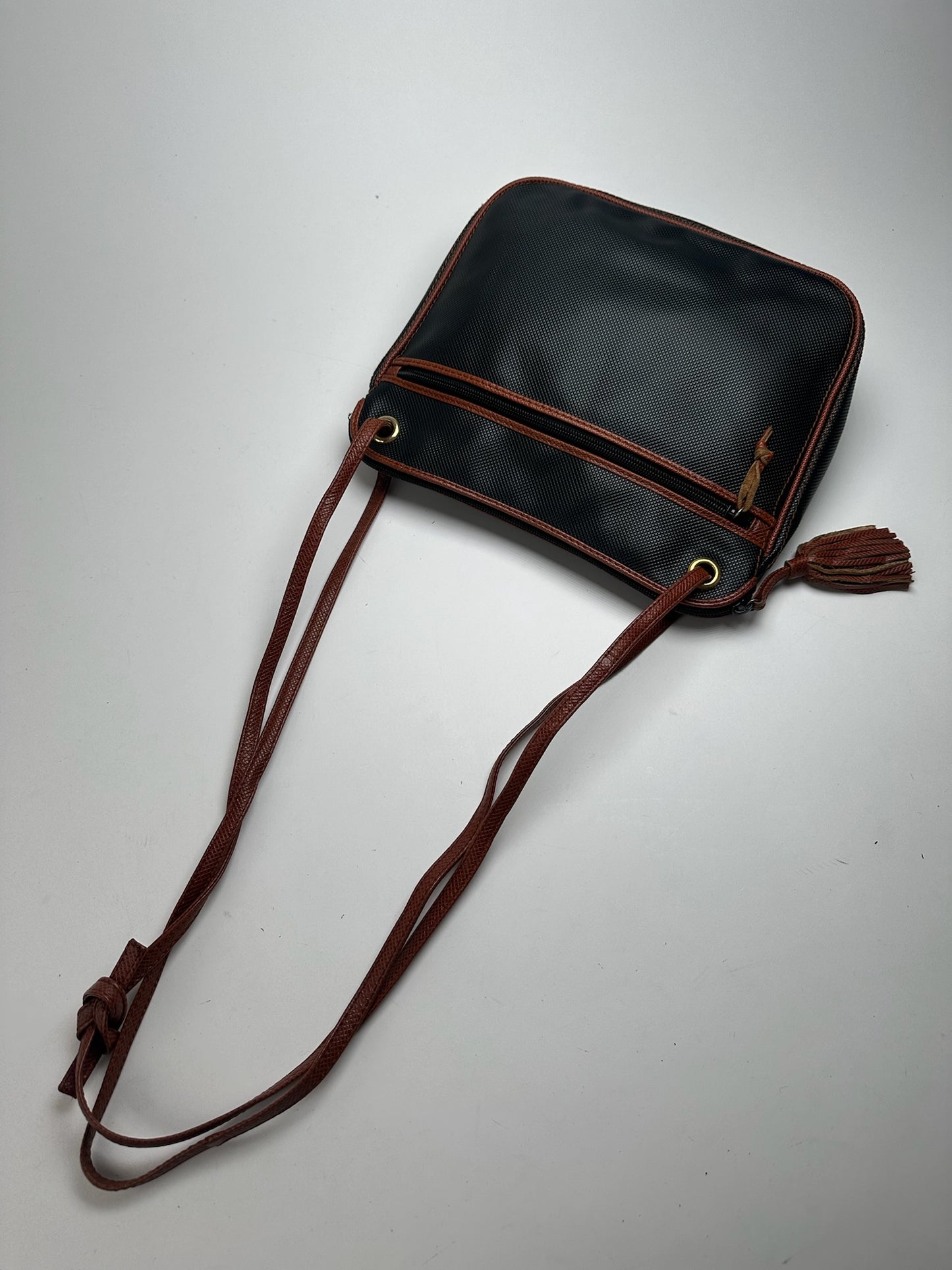 Sac vintage en cuir Bottega Veneta marron noir