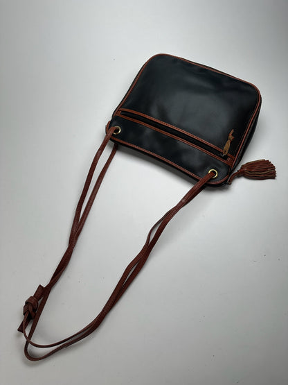 Sac vintage en cuir Bottega Veneta marron noir