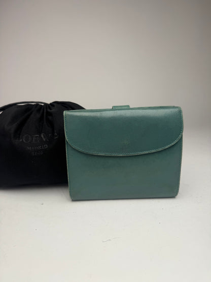 Vintage Loewe Madrid Mint Green Anagram Leather Wallet