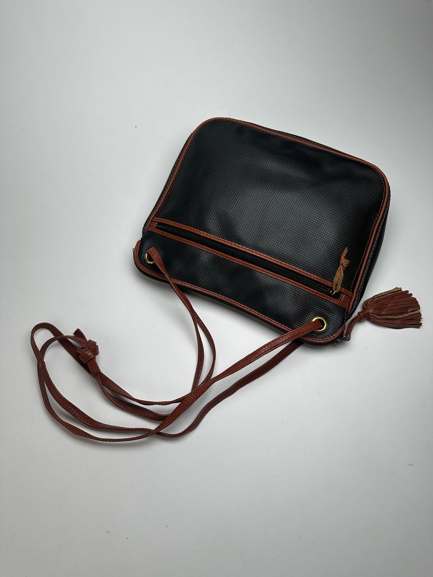 Sac vintage en cuir Bottega Veneta marron noir