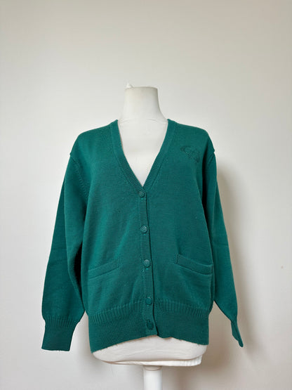 Vintage Dior Wool Blend Cardigan Teal L
