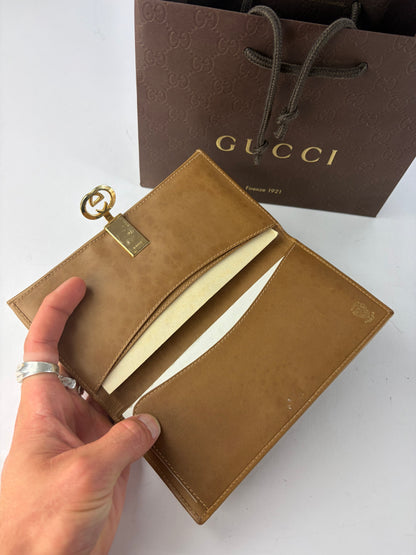 Vintage Gucci GG Supreme Bifold Wallet c. 2010 Beige Brown