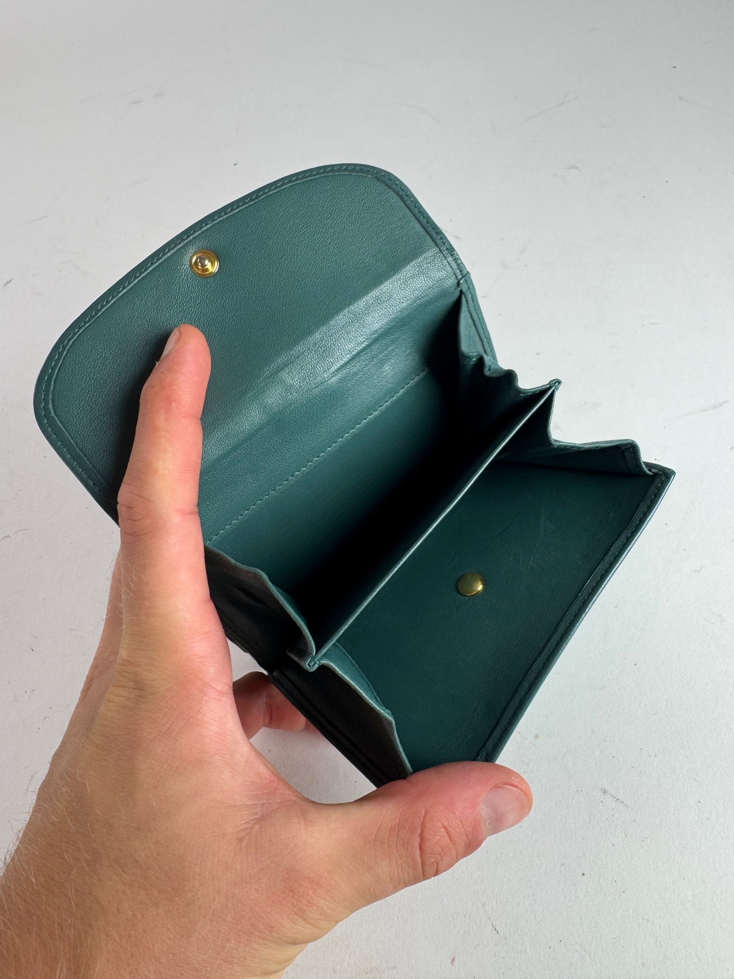 Vintage Loewe Madrid Mint Green Anagram Leather Wallet