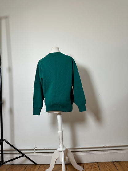 Vintage Dior Wool Blend Cardigan Teal L
