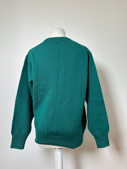 Vintage Dior Wool Blend Cardigan Teal L