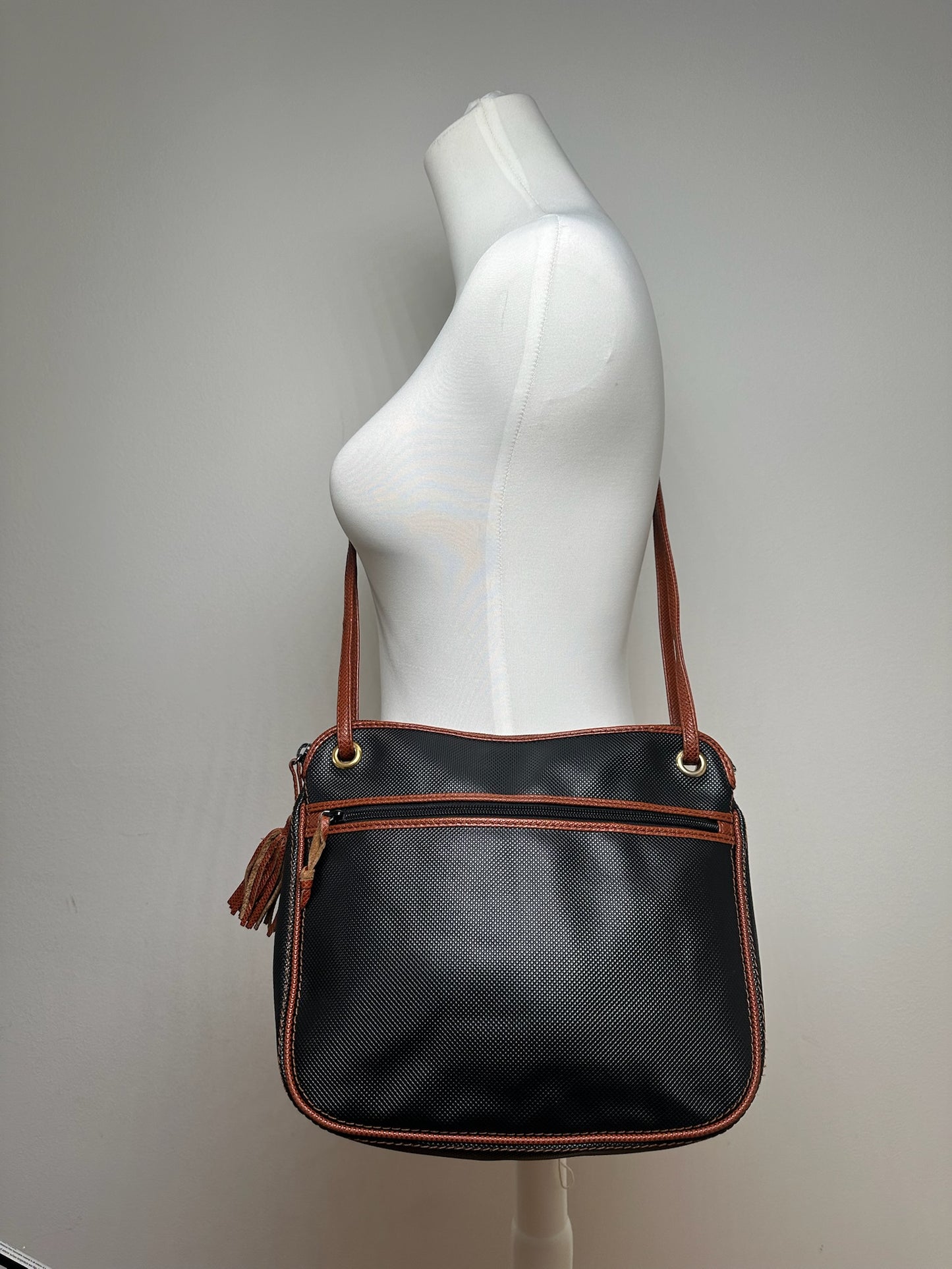 Sac vintage en cuir Bottega Veneta marron noir