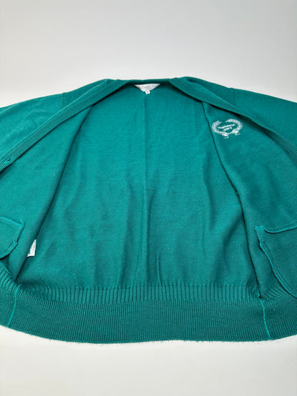 Vintage Dior Wool Blend Cardigan Teal L