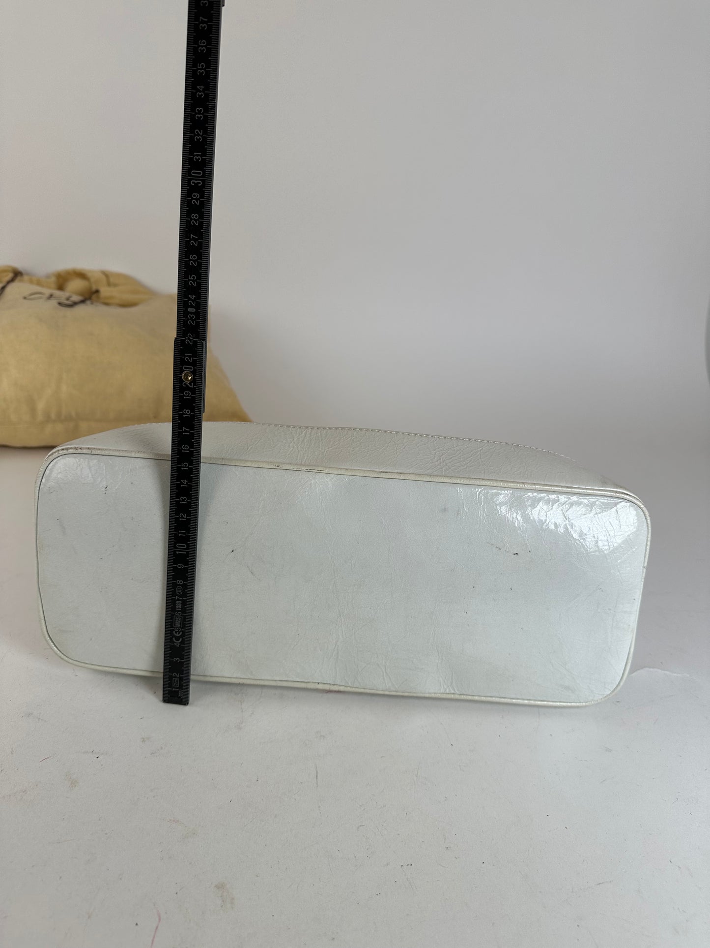 Vintage Celine Leather Shoulder Bag White