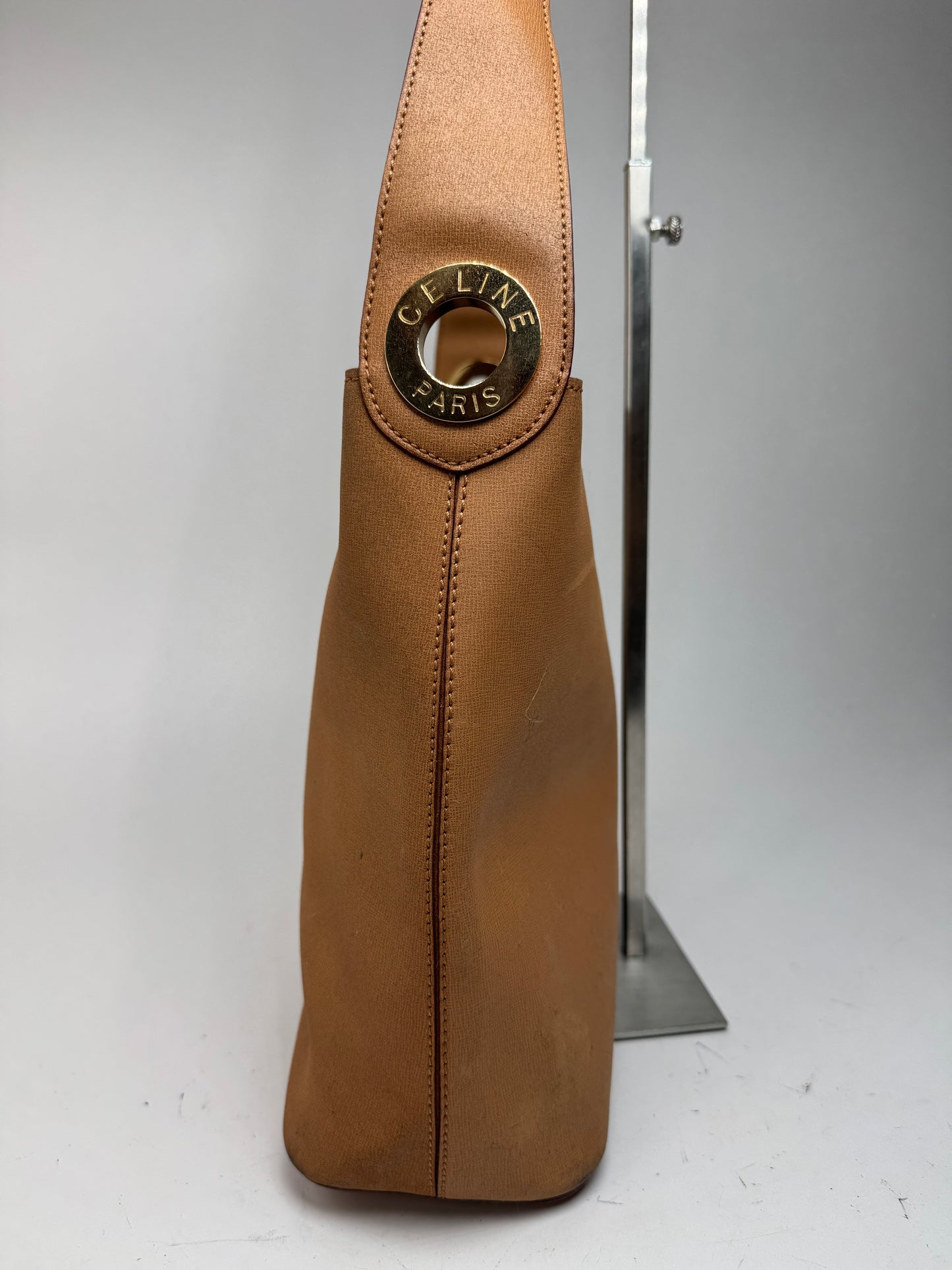 Sac vintage en cuir Céline Paris camel