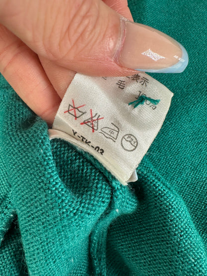 Vintage Dior Wool Blend Cardigan Teal L