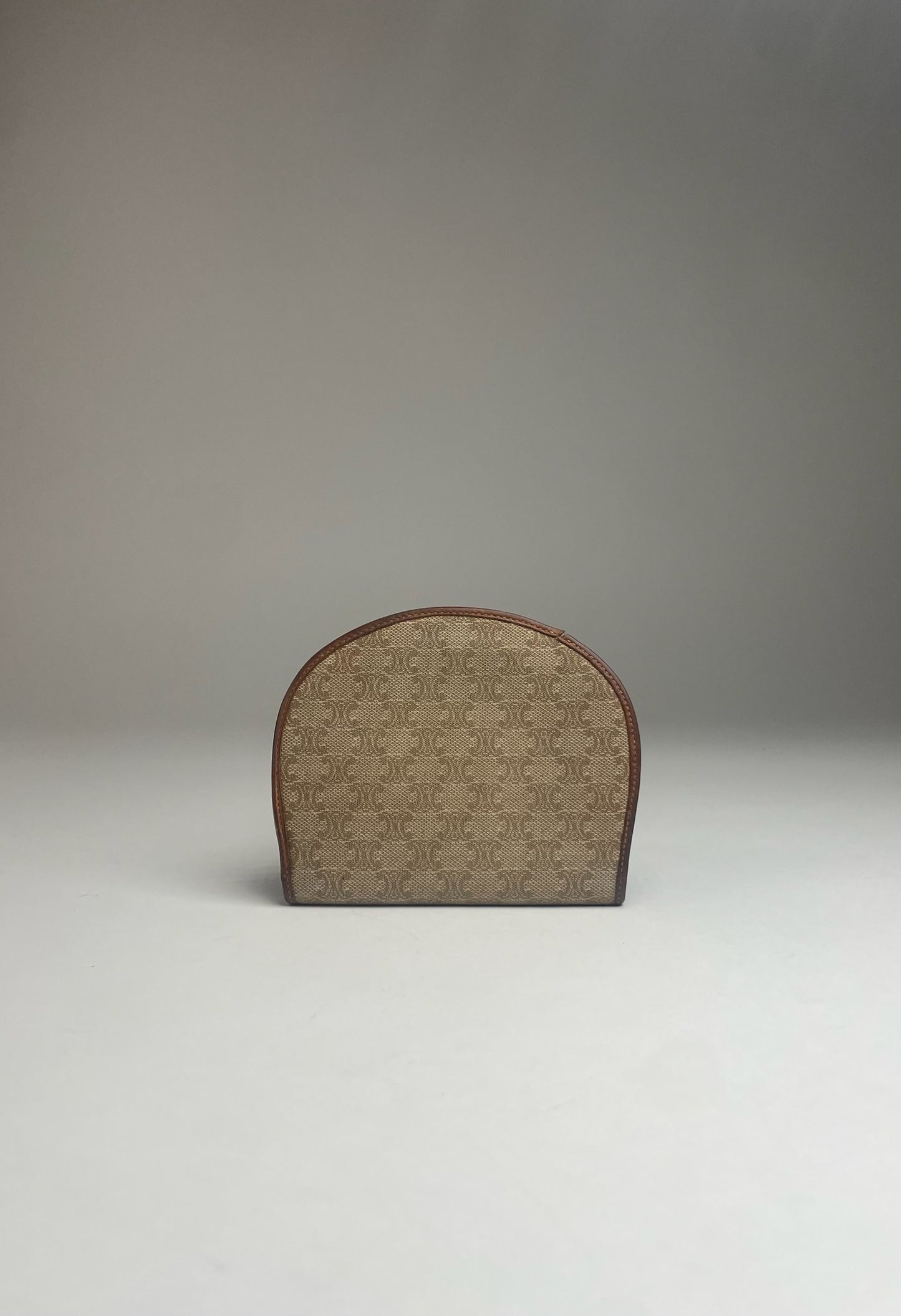 Vintage Celine Paris Leather Monogram Wallet Beige Brown