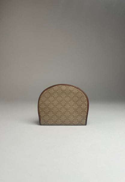 Vintage Celine Paris Leather Monogram Wallet Beige Brown