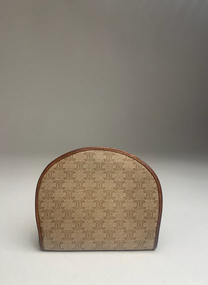 Vintage Celine Paris Leather Monogram Wallet Beige Brown