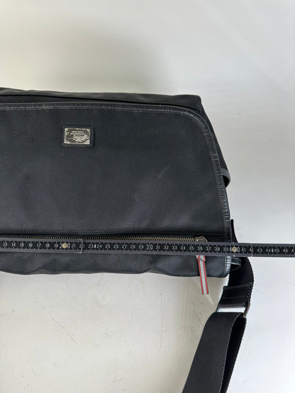 Vintage Burberry Nylon Shoulder Bag Black Silver