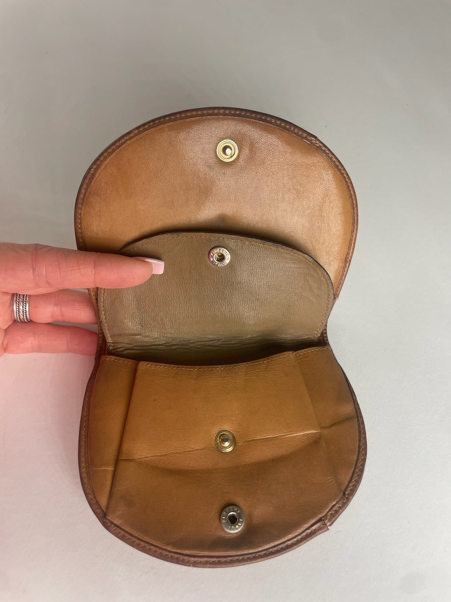 Vintage Celine Paris Leather Monogram Wallet Beige Brown