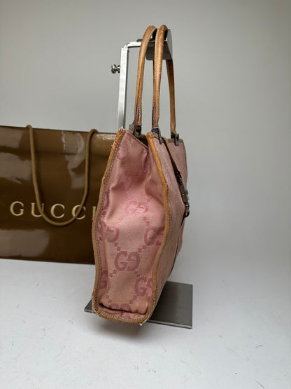 Vintage Gucci GG Canvas Handbag Pink
