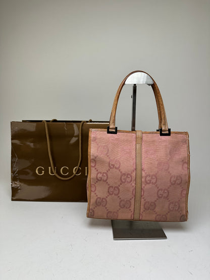 Vintage Gucci GG Canvas Handbag Pink